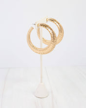 Load image into Gallery viewer, Greensboro Hammered Hoop Earring
