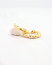 Load image into Gallery viewer, Joshamee Twisted Hoop Earring Matte Gold

