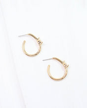 Load image into Gallery viewer, Nicki CZ Hoop Earring Gold
