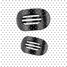 Load image into Gallery viewer, Flat Round | Black Polka Dot Party | Medium Hair Clip
