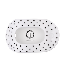 Load image into Gallery viewer, Flat Round | White Polka Dot Party | Large Hair Clip
