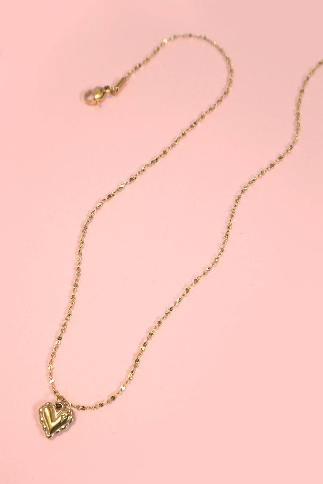 18K STAINLESS STEEL HEART NECKLACE