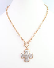 Load image into Gallery viewer, Chandi Cross Necklace Worn Silver
