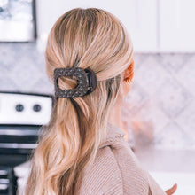 Load image into Gallery viewer, Flat Round Hair Clip | Medium | Truly Taupe Quilted
