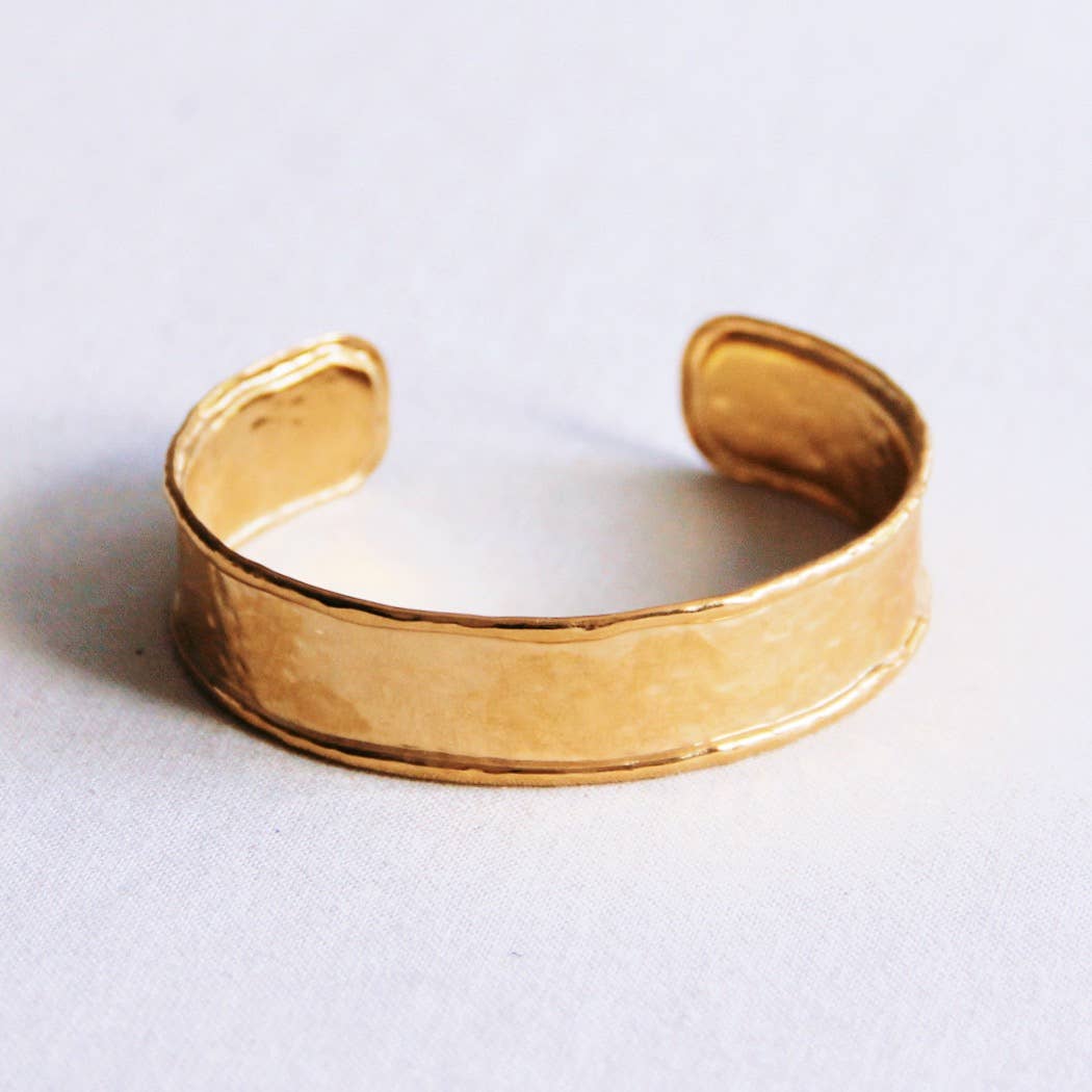 Wide Dented Bangle