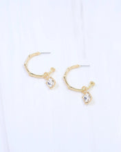 Load image into Gallery viewer, Anika Textured Medium Hoop With Dangle
