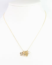 Load image into Gallery viewer, Flower, Bow and Heart Charm Necklace Set Gold
