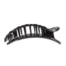 Load image into Gallery viewer, Flat Round Hair Clip | Large | Jet Black Quilted
