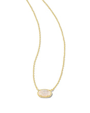 Load image into Gallery viewer, GRAYSON STONE PENDANT NECKLACE GOLD IRIDESCENT DRUSY
