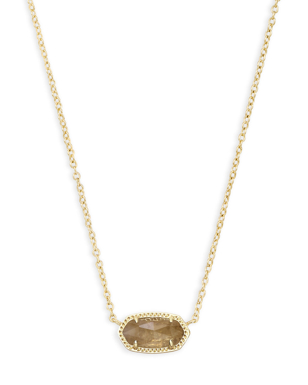 ELISA SHORT PENDANT NECKLACE GOLD ORANGE CITRINE QUARTZ