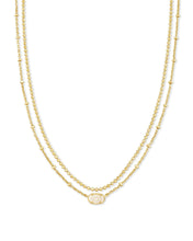 Load image into Gallery viewer, EMILIE MULTI STRAND NECKLACE GOLD IRIDESCENT DRUSY
