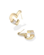 Load image into Gallery viewer, EMERY HEART HOOP EARRINGS
