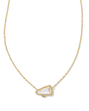 Load image into Gallery viewer, CHEER SHORT PENDANT NECKLACE GOLD WHITE MOTHER OF PEARL
