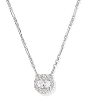 Load image into Gallery viewer, BELLA SHORT PENDANT NECKLACE SILVER WHITE CZ
