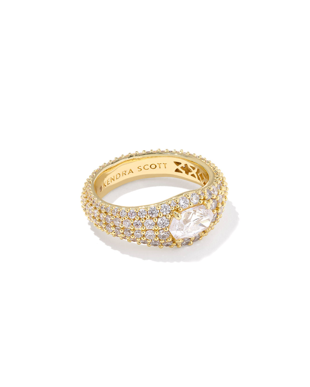 BELLA BAND RING GOLD WHITE CZ 6