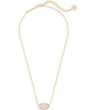 Load image into Gallery viewer, ELISA SHORT PENDANT NECKLACE GOLD IRIDESCENT DRUSY

