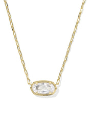 Load image into Gallery viewer, ELISA LUXE SHORT PENDANT NECKLACE GOLD WHITE CZ
