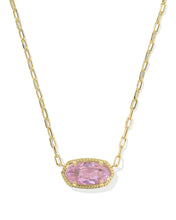Load image into Gallery viewer, ELISA LUXE SHORT PENDANT NECKLACE GOLD LIGHT PINK CZ

